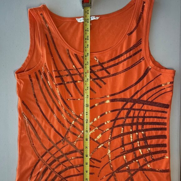 Peter Nygard Orange sequin tank top, size Medium - Picture 9 of 11